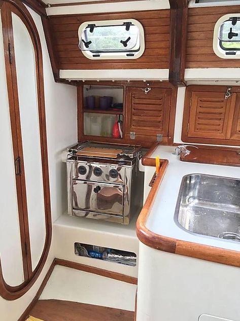 Sailing Yacht Interior, Fair Winds And Following Seas, Sailboat Restoration, Boat Remodel, Blue Lifestyle, Sea Lily, Rv Interiors, Boat Interior Design, Sailboat Interior