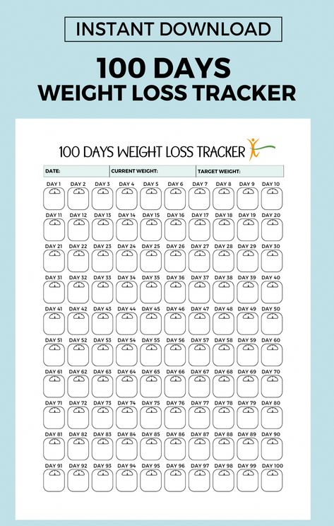 100 Days Weight Loss Tracker: A printable instant download PDF to help you track your weight loss progress. Stay motivated and on track with this easy-to-use tracker. #weightloss #weightlosstracker #fitness #diet_planner Daily Weigh In Template, 100 Day Tracker, Weight Lost Track, Weight Calendar, Daily Weight Tracker, Journal Weight Tracker, Weight Tracker Printable, Workout Logs, Weight Log