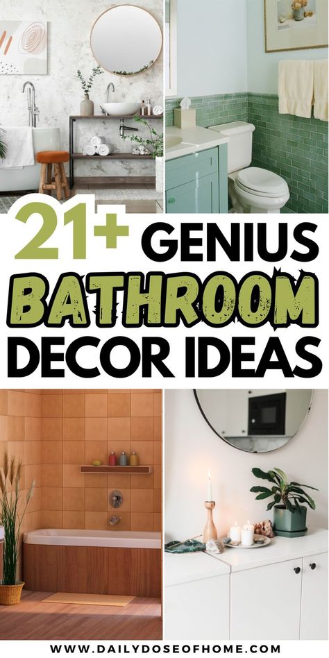 Bathroom Decor Ideas Bathroom Accessories Aesthetic, Bathroom Wreath Ideas, Towel Hook Placement Bathroom, Decor Around Bathtub, College Bathroom Decor Ideas, Bathroom Hacks Storage, How To Decorate A Bathroom, Back Of Toilet Decor Ideas, Minimalist Bathroom Decor Ideas