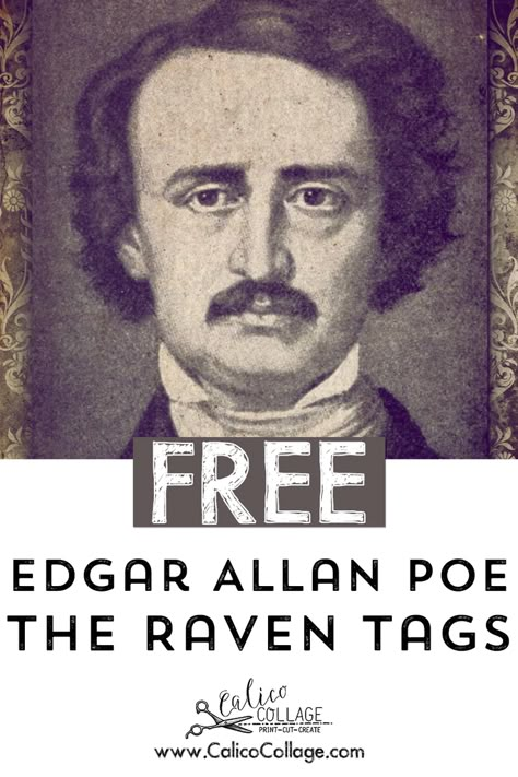 Free Edgar Allen Poe "The Rave" Tags – CalicoCollage Edgar Allen Poe Junk Journal, Free Edgar Allen Poe Printables, Edgar Allen Poe Free Printable, Junk Journal Pages Ideas Free Printable, Gothic Junk Journal Printables Free, Edgar Allen Poe Party, Edgar Allen Poe Halloween, Edgar Allen Poe Art, Edgar Allen Poe Quotes