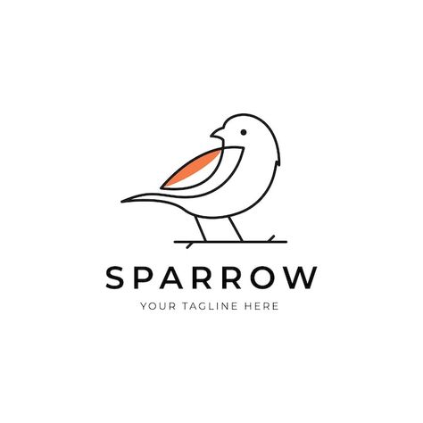 Sparrow Line Art, Sparrow Logo, Bird Icon, Company Profile Design Templates, Vector Line Art, Sparrow Bird, Owl Logo, Bird Logo, Bird Logos