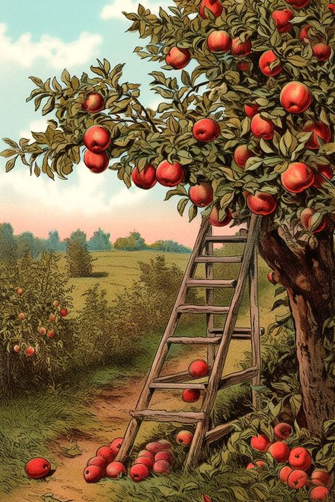 14 Harvest Time Images! - The Graphics Fairy Apple Tree Drawing, Fall Craft Projects, Harvest Pictures, Harvesting Wheat, Picking Apples, Wine Journal, Golden Fields, Time Images, Inspiring Photos