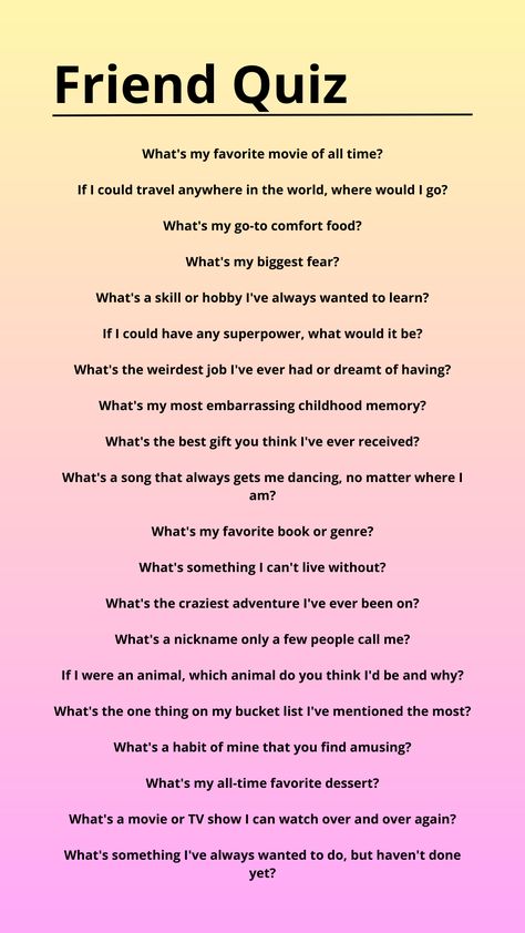 Friendship Questions Game Funny, This Or That For Friends, How Well Does Your Best Friend Know You, Birthday Kahoot Questions, Funny Kahoot Questions, Questions For Friend Groups, Whose Most Likely To Questions, Friends Quiz Questions, Bestie Quiz Questions