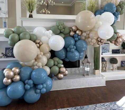 Blue balloon garland