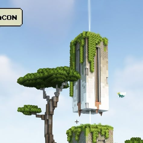 Minecraft Chunk Builds, Minecraft Efficient, Minecraft Leaves, Minecraft Monolith, Minecraft Ruins Ideas, Minecraft Monuments, Minecraft Paths Design, Minecraft Monument, Solarpunk Minecraft