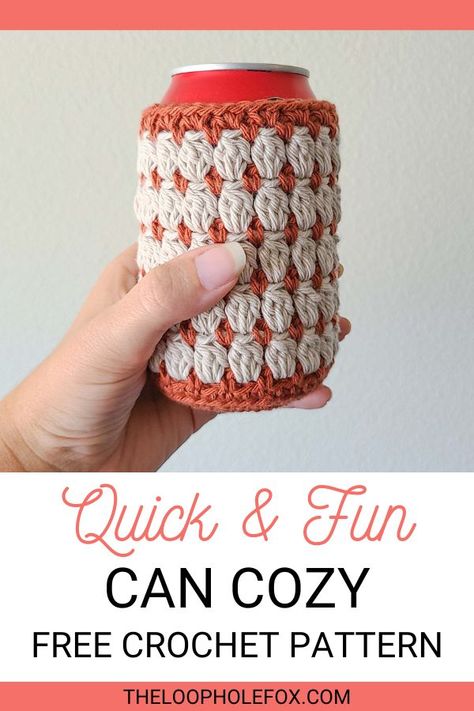 Crochet Beer Cozy, Crochet Can Cozy, Koozie Pattern, Crochet Koozie, Cozy Hobbies, Crochet Beer, Cup Cozy Crochet Pattern, Beer Cozy, Crochet Mug Cozy