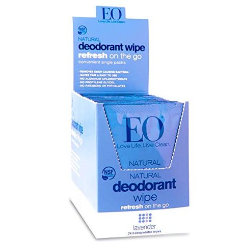 Deodorant Wipes Lavender EO 24 Packets Box Deodorant Wipes, Native Deodorant Lavender, Feminine Wipes, Unscented Deodorant, Deonat Natural Mineral Deodorant, Summer Study, Natural Deodorant, Love Life, School Supplies