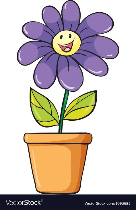 Xare, Plant In A Pot, Flower Cartoon, Sketching Tips, Cartoon Flowers, Flower Clipart, Art Drawings For Kids, Flower Plant, A White Background