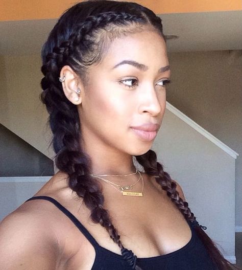 10 Protective Styles That Look Good French Braids Black Hair, French Braid Styles, Two French Braids, French Braid Hairstyles, French Braids, Braiding Styles, Luscious Hair, Fishtail Braid, Braids With Weave