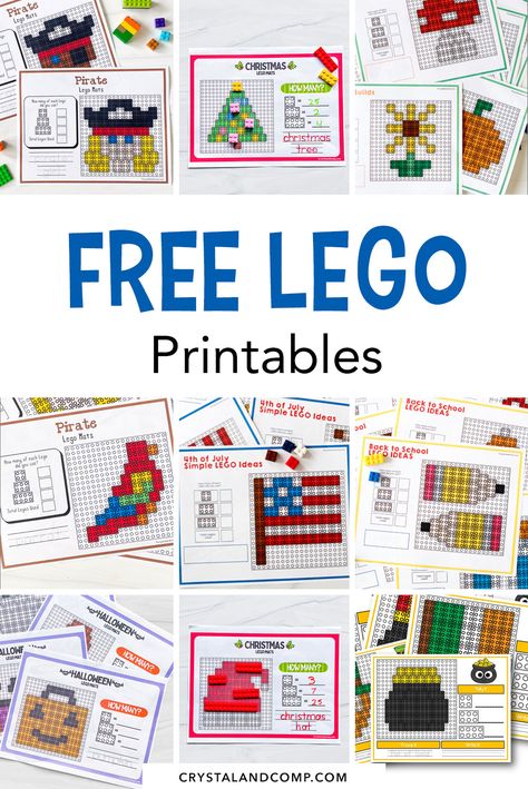 November Lego Challenge, Lego Christmas Challenges For Kids, Free Lego Instructions Step By Step Printable, Lego Club Activities, Create And Build Activities, Lego Activity Sheets Free Printable, Lego Math Kindergarten, Printable Lego Cards, Lego Building Cards Free Printable