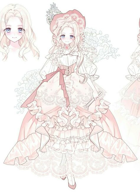 Princess Dress Anime, Princess Dress Drawing, Anime Princess Dress, Ashita No Nadja, Era Victoria, Manhwa Dress, Vestidos Anime, Dress Design Drawing, Drawing Anime Clothes