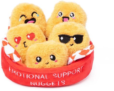 These Emotional Support Plush Nuggets can help express any emotion! Share the vibe with nuggets that include expressions of joy, excitement, and more. These creatures take comfort food to the next level. Includes 5 plush nuggets and one plush basket. School Social Work Activities, Social Work Activities, Food Plush, Cute Kawaii Things, Food Plushies, Play Room Decor, Gifts For Foodies, Kid Games, What Do You Meme