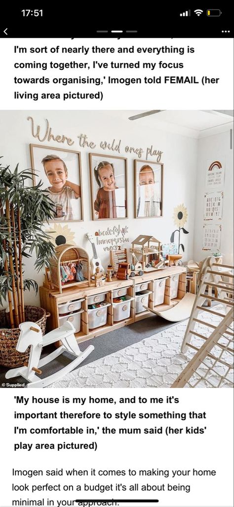 Wild Ones Playroom, Where The Wild Ones Play Playroom, Playroom Accent Wall Ideas, Where The Wild Ones Play, Montessori Playroom Ideas, Homeschool Family, Montessori Playroom, Home Daycare, Playroom Ideas