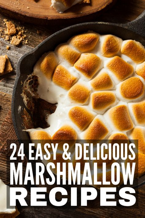 Toasted Marshmallow Recipes, Pumpkin Marshmallow Recipes, Marshmello Recipe, Marshmallow Bread, Melted Marshmallow Recipes, Leftover Marshmallows, Large Marshmallow Recipes, Desserts Using Large Marshmallows, How To Melt Marshmallows