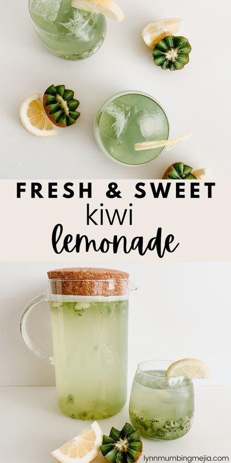 Fresh & Sweet Kiwi Lemonade | Lynn Mumbing Mejia Kiwi Lemonade, Kiwi Seeds, Drink Recipes Nonalcoholic, Refreshing Drinks Recipes, Is It Just Me, Lemonade Recipes, Healthy Drinks Recipes, Summer Drink, Smoothie Drinks