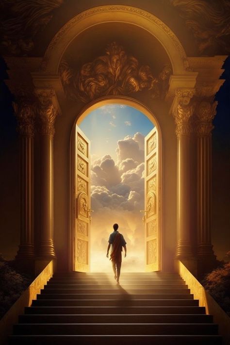 Open Heaven Background, Open Door Background, Door To Heaven, Christian Background Images, Stairs To Heaven, Church Backgrounds, Church Media Design, The Kingdom Of Heaven, Heaven Art