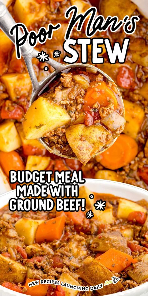 Hamburger Beef Stew, Ground Beef Stew Recipes, Poor Mans Stew, Stew Recipes Crockpot, Ground Beef Stews, Recipes Ground Beef, Slow Cooker Meal, Hamburger Stew, Crockpot Recipes Beef Stew