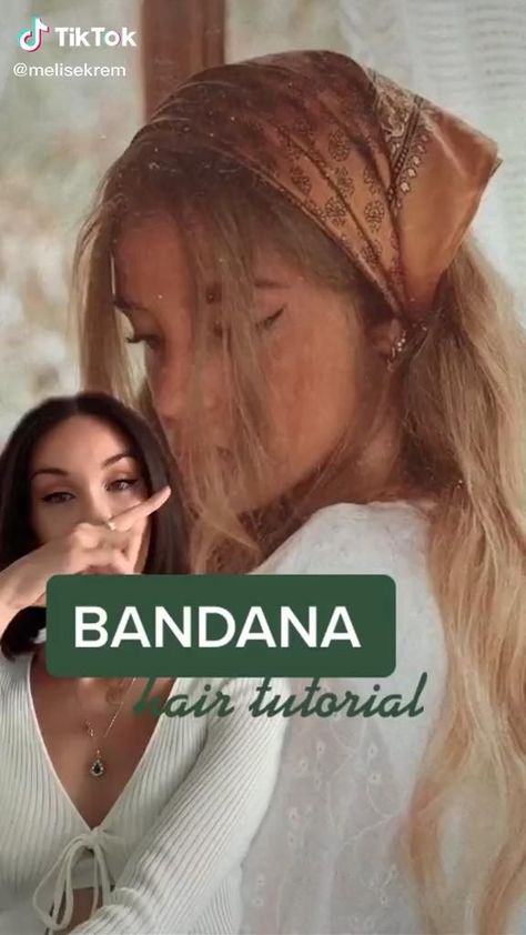 Bandana Hair Tutorials, Bandana Hairstyle, Bandana Hair, Hair Scarf Styles, Hair Tips Video, Peinados Fáciles Para Cabello Corto, Hair Stylies, Hairstyle Tutorial, Penteado Cabelo Curto