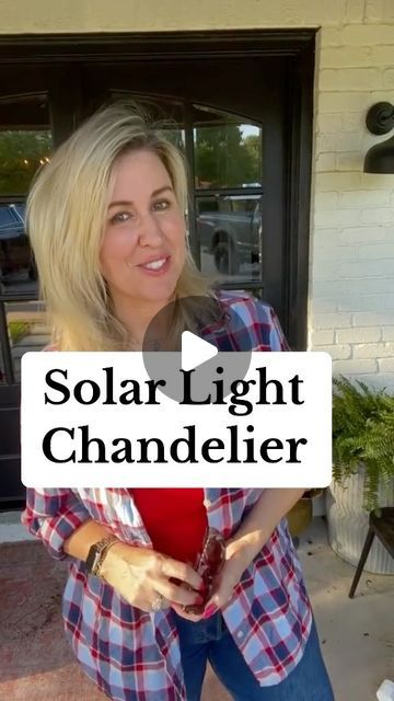 Outdoor Solar Lights Ideas, Diy Chandelier Ideas Upcycling, Outdoor Chandelier Diy, Outdoor Solar Lighting Ideas, Chandelier Upcycle, Solar Chandelier Outdoor, Solar Chandelier Diy, Sarah Teresinski, Solar Lights Ideas Outdoor