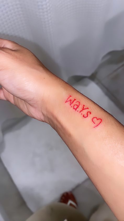 Ways Meaning Tattoo, Ways Tattoo Jhene Aiko Meaning, W A Y S Tattoo Meaning, W A Y S Tattoo Red, Jhene Aiko Ways, Pretty Hand Tattoos For Women Simple, W.a.y.s Jhene Aiko, Simple Baddie Tattoos, W.a.y.s Tattoo Jhene Aiko