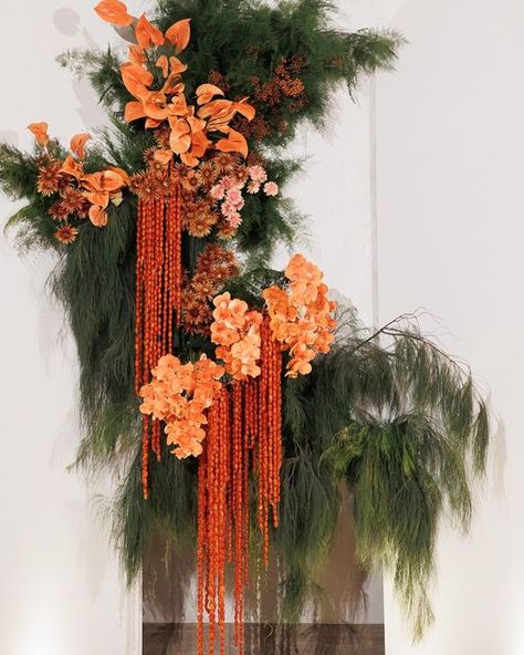 All posts • Instagram Marigold Garland Wedding, Christmas Table Flowers, Colourful Wedding Decorations, Southern Wedding Flowers, Hanging Art Installation, Christmas Installation, Fall Wedding Florals, Hanging Flowers Wedding, Bridal Shop Ideas