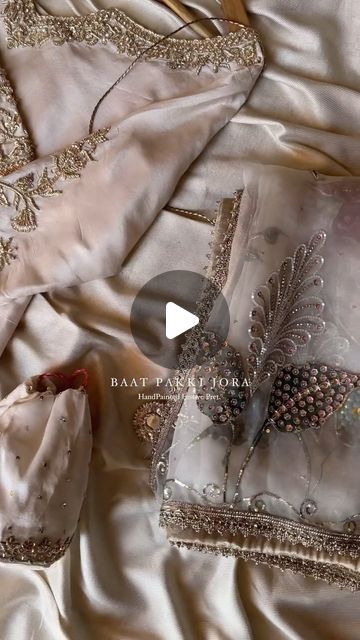 MARIA SAJJAD on Instagram: "HandPainted Sharara Set.   Handpainted duppata with Embellished shirt & Embellished sharara .  Fabric: Raw silk 80gms for kameez, 80gms embellished Sharara pure Silk organza for Duppata .  Color: Cream . Package: Stitched 3Pcs  Customization: Fabric, color & layout customization is available along with custom stitching to your measurements  Delivery Time: Each piece is custom made thus a minimum of 8-9 weeks of delivery time is required." Maria Sajjad Dress, Sharara Dress, Color Layout, Raw Silk Dress, Raw Silk Fabric, Embellished Shirt, Organza Dress, Sharara Set, Silk Organza