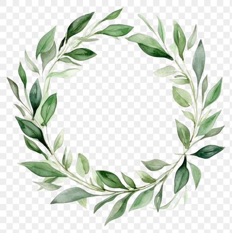 Eddie Printer, Photobooth Design, Laurel Wreath Crown, Circle Borders, Watercolor Leaf, Green Circle, Circle Drawing, Leaf Illustration, Leaf Drawing