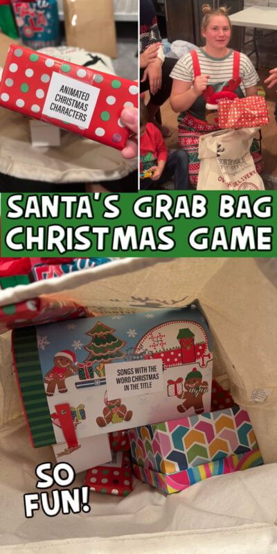 Santa's Grab Bag Game, Santa Grab Bag Game, Fun Unwrapping Gift Games, Funny Christmas Games For Groups, Fun Christmas Morning Ideas, Santas Grab Bag Game, Fun Gift Games For Christmas, Holiday Family Game Ideas, Let's Make A Deal Christmas Game