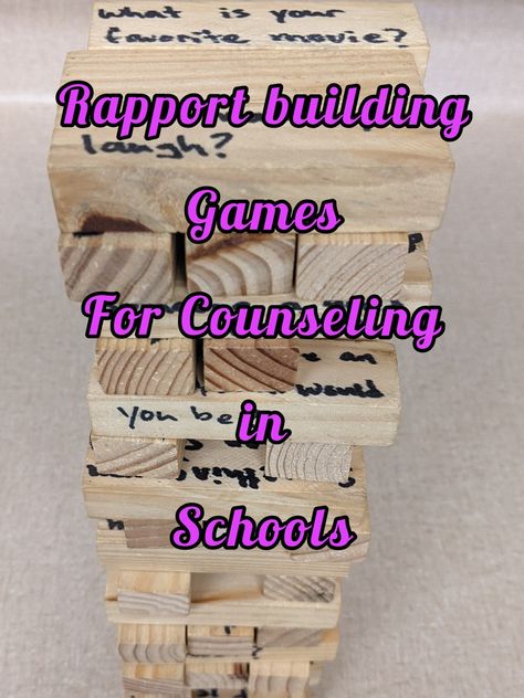 Middle School Therapy Ideas, Middle School Group Counseling, High School Therapy Activities, Elementary Group Counseling Activities, Middle School Group Therapy Activities, Mentorship Activities, Middle School Therapy Activities, Rapport Building Activities Therapy Kids, Rapport Building Activities