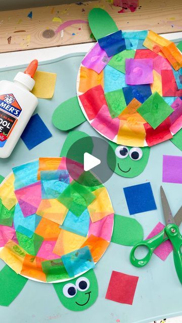 Deena Keller on Instagram: "Turtle Tissue Paper Craft🐢 follow @abcdeelearning for more kids crafts" T Is For Turtle Craft, Kids Tissue Paper Crafts, Paper Plate Turtle Craft, Turtle Crafts For Toddlers, Paper Plate Crafts For Kids Easy, Turtle Crafts Preschool, Easy Daycare Crafts, Art Projects For Seniors, Crafts For 3yrs Old