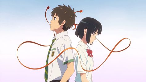 Kimi no Na Wa Makoto Shinkai Tachibana Taki Miyamizu Mitsuha #4K #wallpaper #hdwallpaper #desktop Top 10 Anime Movies, Mitsuha And Taki, Your Name Movie, Anime Play, The Garden Of Words, Name Drawings, Your Name Anime, Septième Art, Film Anime