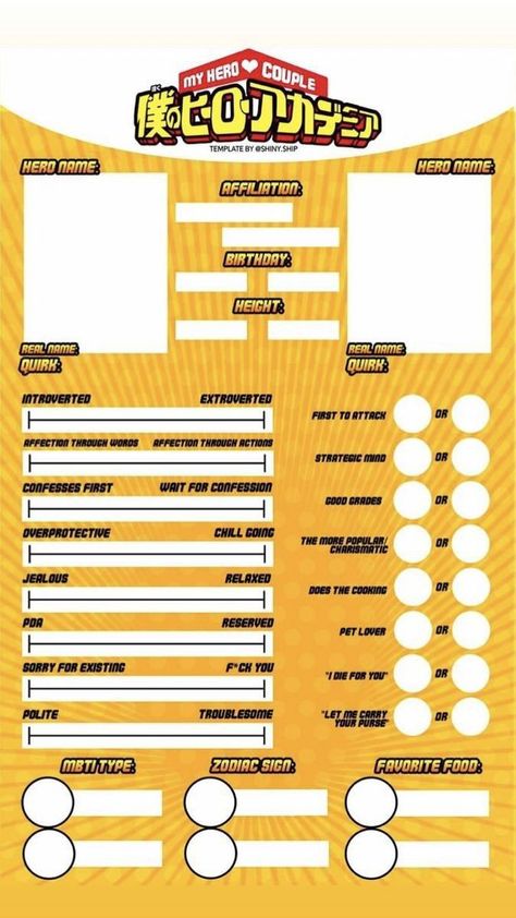 My Hero Academia Template, Mha Oc Info Sheet Base, Mha Shifting Script Template, Mha Oc Template Base, Mha Character Base, My Hero Academia Shifting, Character Sheet Writing, Oc Generator, Mha Shifting