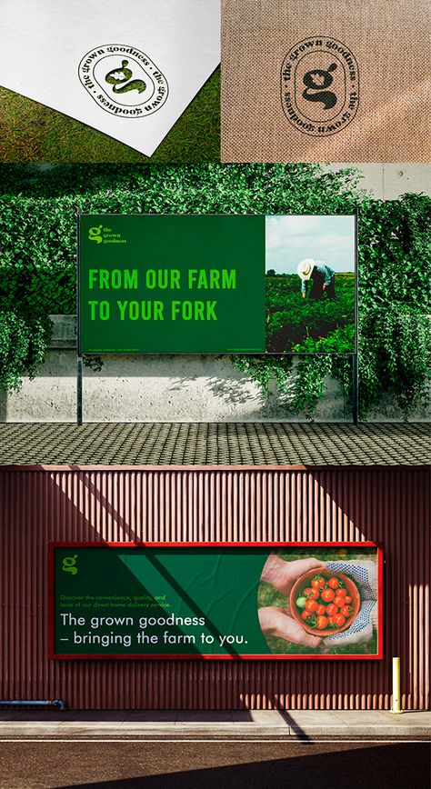 Brand Identity for a Farmers' startup on Behance Farmers Market Advertisement, Farm Brand Identity, Sustainable Brand Identity, Farmers Market Branding, Farming Branding, Farmer Branding, Eco Logo Design Branding, Organic Food Branding, Food Market Design