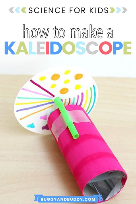 This DIY kaleidoscope using a toilet paper roll is a fun science activity and craft that teaches all about light, symmetry and reflection in a hands-on way. Younger children might need help with this STEAM activity, while second grade, third grade, fourth grade and up can do this STEM activity on their own. #stem #steam #scienceforkids #lightscience #craftsforkids #kidscrafts #handsonlearning Homemade Kaleidoscope, Diy Kaleidoscope, Steam Ideas, Science Activity, Stem Steam, Science Activities For Kids, Toilet Paper Roll Crafts, Engineering Projects, Paper Roll Crafts