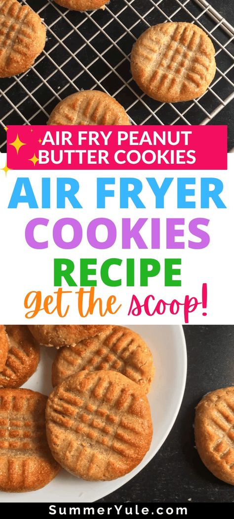 Can you air fry peanut butter cookies? Yes, you can put raw cookie dough in an air fryer! This air fryer peanut butter cookies recipe is the easy way to make soft and delicious cookies! These are secretly healthy peanut butter cookies with no butter and no sugar. They’re also keto, low carb, and gluten free. You’ll love the simplicity of this 3 ingredient peanut butter cookies air fryer recipe. #airfryer #glutenfree #lowcarb #keto #3ingredients #cookies Air Fryer Peanut Butter Cookies, Air Fryer Cookies, Vegetarian Air Fryer Recipes, Vegetarian Air Fryer, 3 Ingredient Peanut Butter Cookies, Air Fryer Dessert, Best Air Fryer Recipes, Classic Peanut Butter Cookies, Healthy Air Fryer Recipes