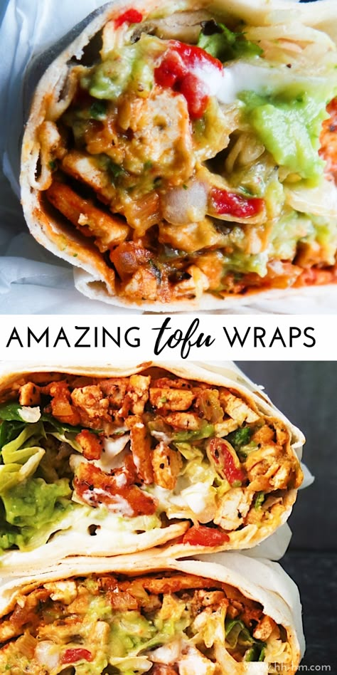 Wraps Recipes Easy, Tofu Wraps, Cooking Tofu, Vegan Wraps, Diner Recept, Easy Vegan Dinner, Granola Bar, Easy Vegan Recipes, Idee Pasto Sano