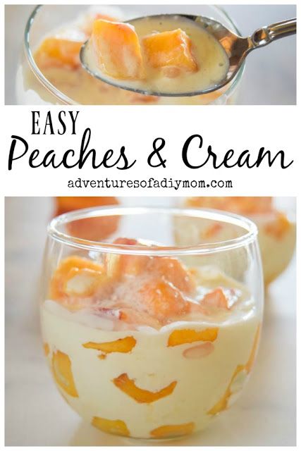 Peaches And Cream Parfait, Peach Recipes For Two, Peaches And Whipped Cream, Peach Deserts Simple, What To Do With Canned Peaches, Light Peach Desserts, Canned Peach Desserts Easy, Simple Peach Dessert, Cold Peach Desserts