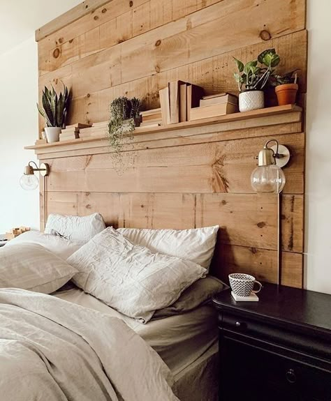 Farmhouse Shelves Decor, Farmhouse Shelf, Diy Platform Bed, Farmhouse Shelves, Red Eye, Bedroom Headboard, Remodel Bedroom, Bed Ideas, Bedroom Designs