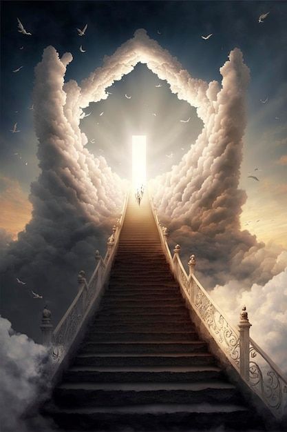 Stairs To Heaven, Church Backgrounds, Temple Ruins, Heaven's Gate, Architecture Background, Heaven Art, Way To Heaven, Prophetic Art, Heaven And Hell