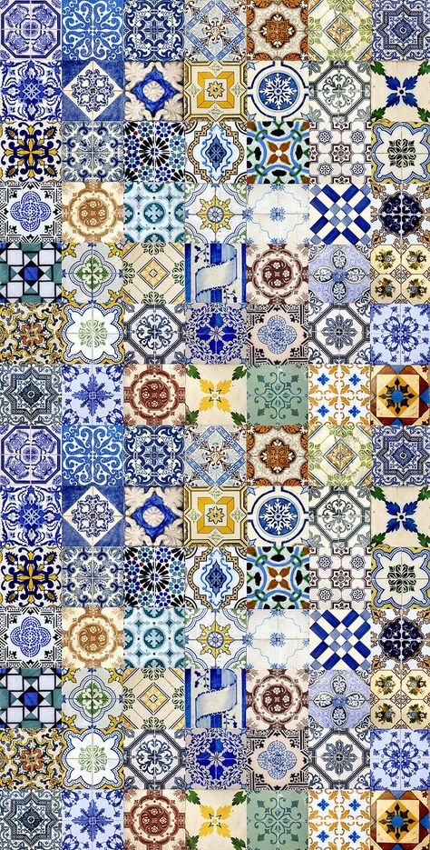 Tiles | Portugal #Porto #Portugal Wallpapers Interior, Stary Papier, 심플한 그림, Portugal Fashion, Portuguese Tile, Colourful Tile, Portuguese Tiles, Design Tattoo, Tattoo Pattern