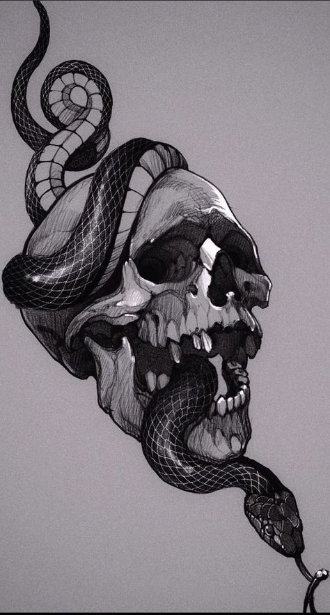 Skull Tattoo Reference, Snake Sketch, Holy Trinity Tattoo, Trinity Tattoo, Skull Reference, Skull Sleeve, Snake Drawing, Realistic Tattoo Sleeve, Tattoo Reference