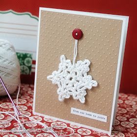 Life Made Creations: week one: pockets and crochet Christmas Card Crochet, Handmade Christmas Cards, Crochet Xmas, Making Stuff, Homemade Christmas Cards, Crochet Snowflakes, Christmas Crochet Patterns, Diy Christmas Cards, Crochet Heart