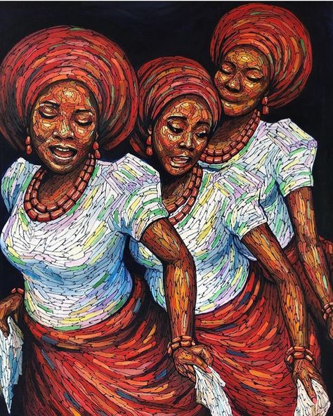 Nigerian Paintings African Art, Nigeria Culture, Isi Agu, Nigerian Art, African Inspired Art, West African Culture, Barber Store, Africa Artwork, Culture Artwork