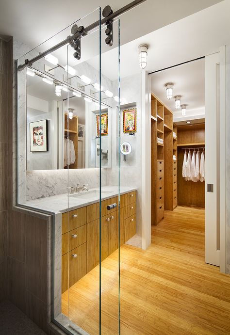 Intimate Accessible Master-Bathroom/Dressing Area for an Artist Dressing Room With Bathroom, Closet With Bathroom, Bathroom With Dressing Room, Closet And Bathroom, Modern Bathrooms, Bathroom Closet, Bathroom Collections, Contemporary Bathrooms, 2020 Trends