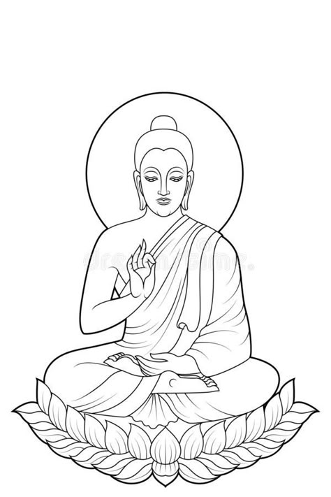 How To Draw A Buddha, Buddha Outline Drawing, Bhudha Image Drawing, Buddha Outline, Buddha Line Art, Buddha Sketch, Mandala Art Ideas, Buddha Drawing, Drawing Mandala