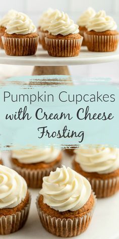 These pumpkin cupcakes are super delicious, soft, moist, and topped with an easy homemade cream cheese frosting. Perfect for pumpkin lovers! #pumpkin #cupcakes #cupcakerecipe #pumpkinspice #livewellbakeoften #dessert Homemade Pumpkin Muffins, Pumpkin Cupcakes With Cream Cheese, Cupcake Topping, Live Well Bake Often, Pumpkin Cupcake Recipes, Pureed Pumpkin, Homemade Cream Cheese Frosting, Cupcake Cream, Homemade Cream Cheese