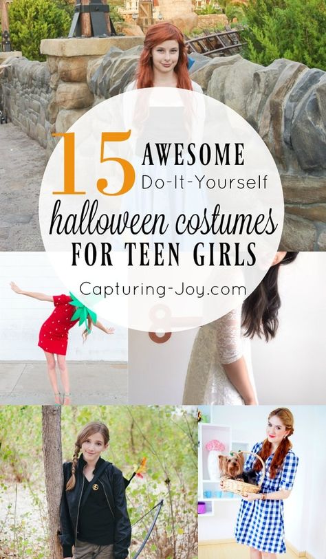 Find these 15 Awesome DIY Halloween Costume Ideas for Teen Girls and get ready for Halloween in style with your teenagers. www.capturing-joy.com Costumes For Teenage Girl, Girl Duo, Old Halloween Costumes, Diy Halloween Costume Ideas, Halloween Costume Ideas Duo, Halloween Costumes For Teens Girls, Costume Ideas Duo, Teen Halloween