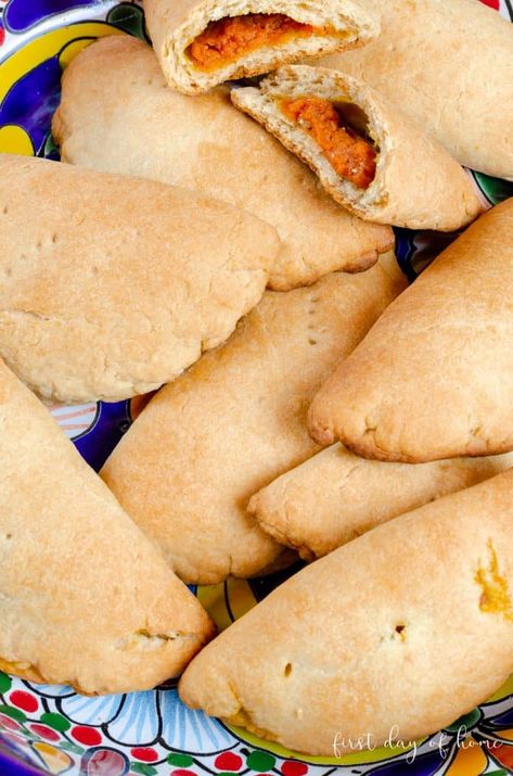 Make authentic baked empanadas with delicious pumpkin filling. This is a traditional Mexican recipe that your guests will gawk over. #empanadas #Mexican #pumpkin #recipes #firstdayofhome