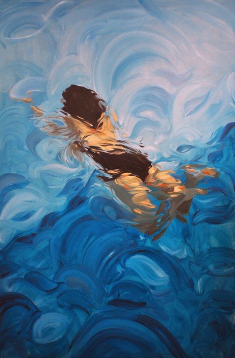 Water Art, Painting Art Projects, In The Ocean, Art Portfolio, Blue Water, Art Paint, Artsy Fartsy, Fine Arts, Painting Inspiration