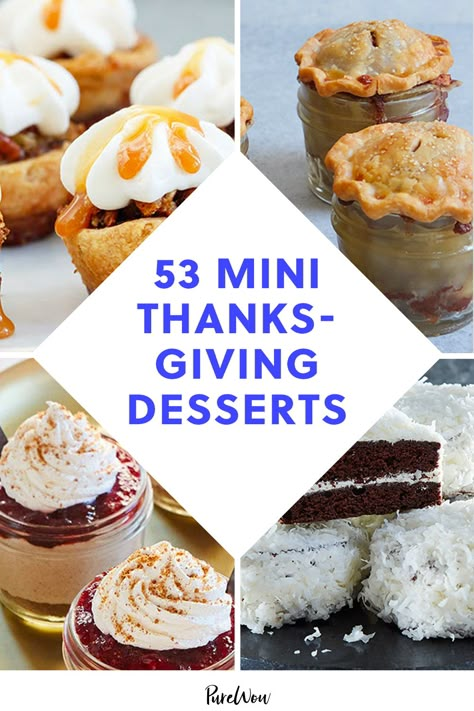 undefined baking,cake,chocolate,cookie,dessert,fall,food,holiday,national,pumpkin,recipe,sweet,thanksgiving Individual Thanksgiving Desserts, Mini Thanksgiving Desserts, Tiny Desserts, Mini Thanksgiving, Tiny Pies, Finger Food Desserts, Dessert Apple, Thanksgiving Dessert Recipes, Fun Thanksgiving Desserts